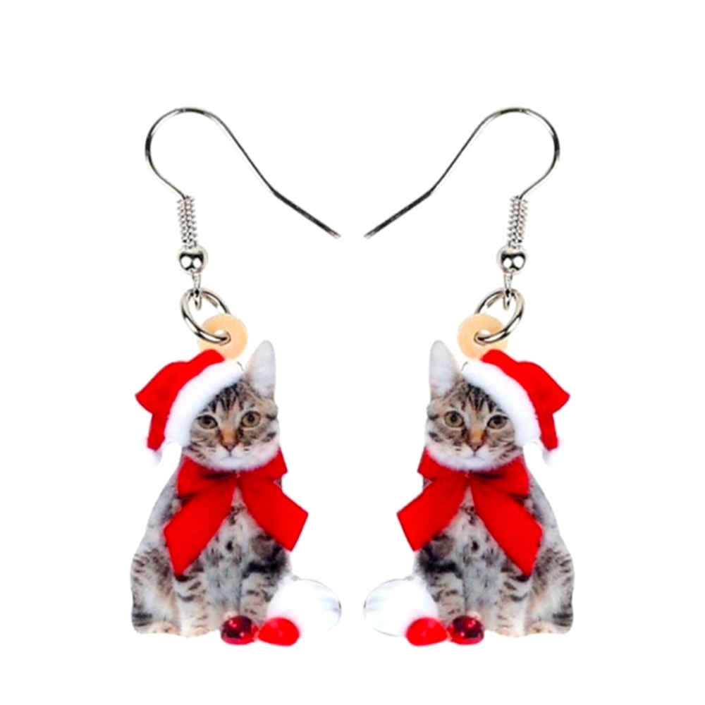 CUTE CAT CHRISTMAS EARRINGS
